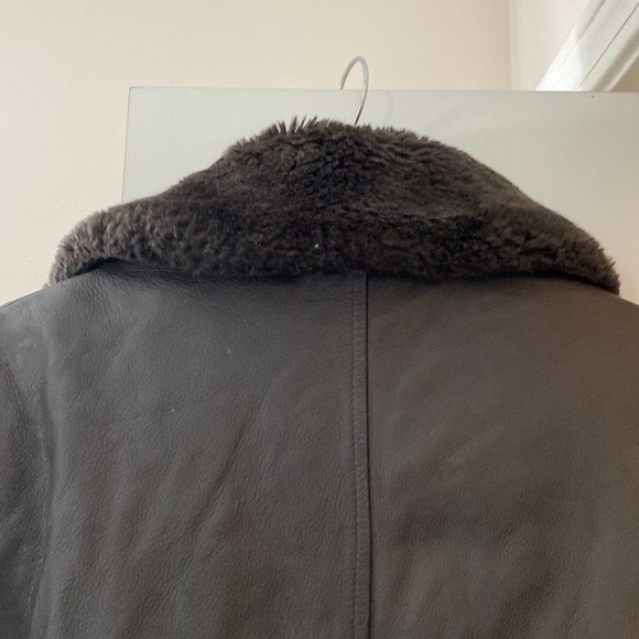 WILSONS Vintage Brown Leather Coat with Faux Fur Collar, Size XL. - Picture 6 of 17